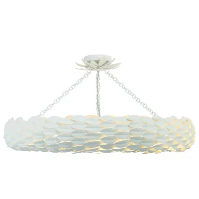 Crystorama Broche 33.5'' Matte White Semi Flush Mount