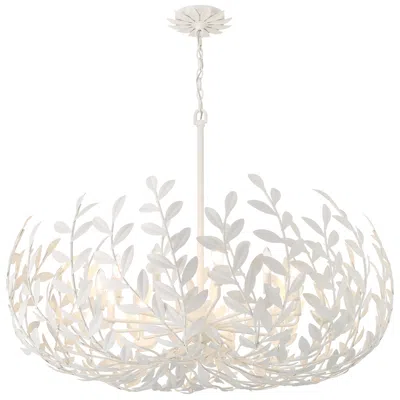 Crystorama Broche 42'' Matte White Chandelier In Pink