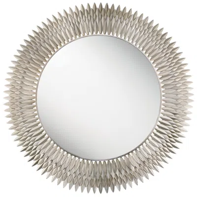 Crystorama Broche 46.75'' Antique Silver Mirror In Brown