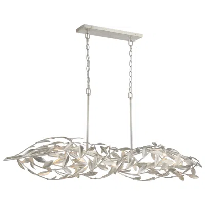 Crystorama Broche 50.5'' Antique Silver Linear Chandelier