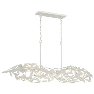 Crystorama Broche 50.5'' Matte White Linear Chandelier In Gray