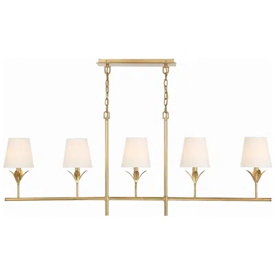 Crystorama Broche 53 1/2" Wide Antique Gold 5-light Linear Chandelier