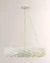 Crystorama Broche 6-light Antiqued Silver Pendant Light In White