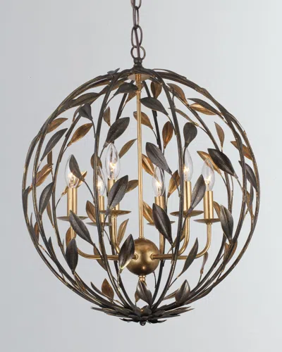 Crystorama Broche 6-light English Bronze And Antiqued Gold Sphere Chandelier In Brown