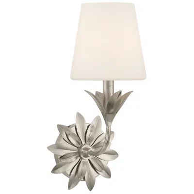 Crystorama Broche 6.5'' Antique Silver Sconce In White
