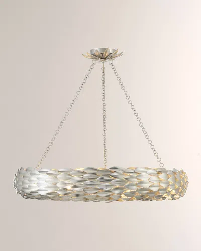 Crystorama Broche 8-light Antiqued Gold Pendant Light In Gray