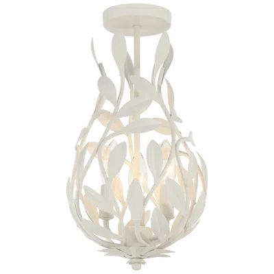 Crystorama Broche 9'' Matte White Semi Flush Mount In Multi