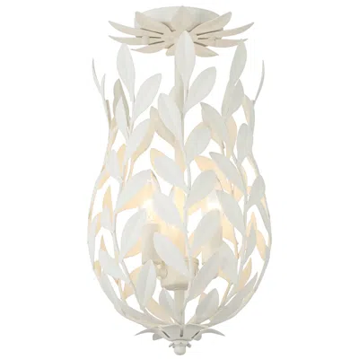 Crystorama Broche 9.5'' Matte White Semi Flush Mount