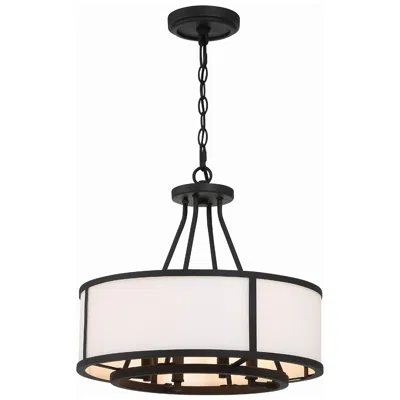Crystorama Bryant 18" Wide Black Forged Drum Chandelier