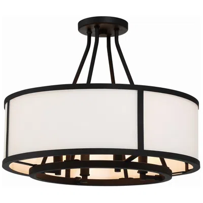 Crystorama Bryant 18"w Black Forged 4-light Ceiling Light