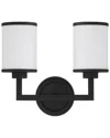 Crystorama Bromley 2 Light Black Forged Wall Mount In Black