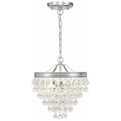 Crystorama Calypso 12" Wide Crystal And Chrome Chandelier In Silver