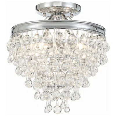 Crystorama Calypso 12" Wide Polished Chrome Ceiling Light In Silver