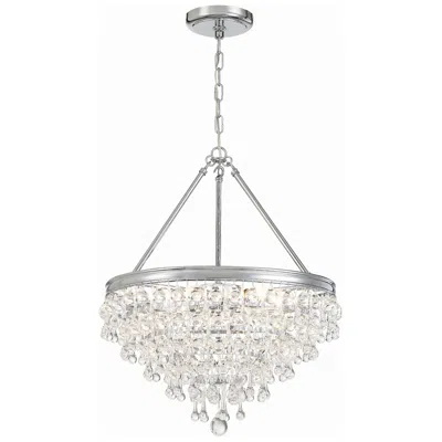 Crystorama Calypso 20" Wide Crystal And Chrome Chandelier In Silver