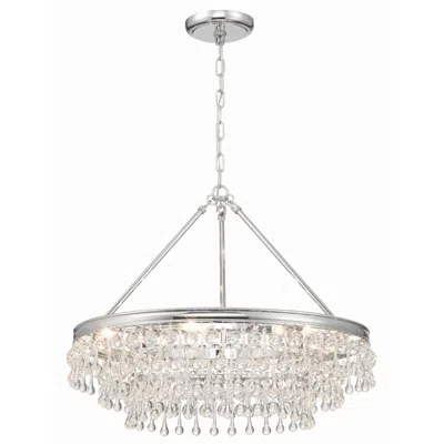 Crystorama Calypso 25" Wide Polished Chrome Crystals 6-light Chandelier In Silver