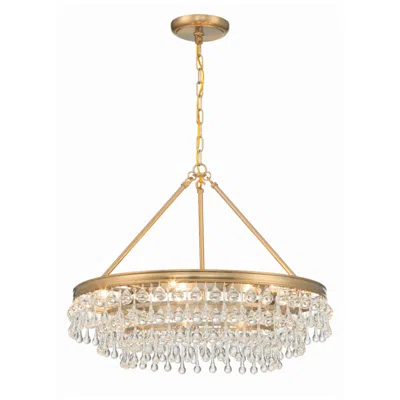Crystorama Calypso 25" Wide Vibrant Gold Crystals 6-light Chandelier In Multi