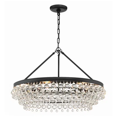 Crystorama Calypso 30" Wide Matte Black Chandelier