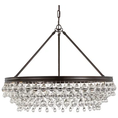 Crystorama Calypso 30" Wide Vibrant Bronze And Crystal Chandelier In Black