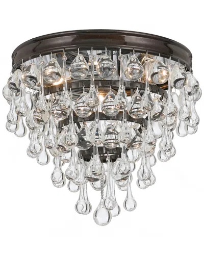 Crystorama Calypso 3-light Flush Mount In Black