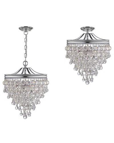 Crystorama Calypso 3-light Mini Chandelier In Gray