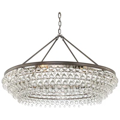 Crystorama Calypso 40" Wide Bronze And Glass Round Kitchen Island Chandelier