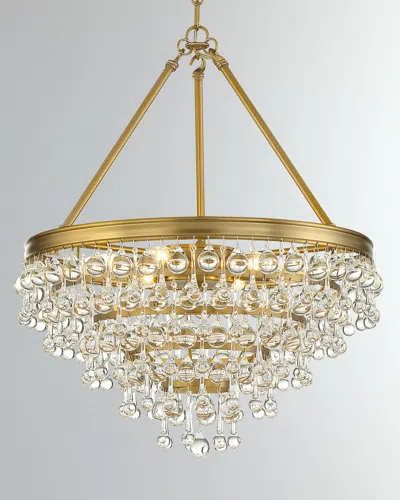 Crystorama Calypso 6-light Crystal Teardrop Chandelier In Gold