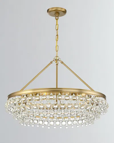 Crystorama Calypso 6-light Crystal Teardrop Vibrant Chandelier In Gold