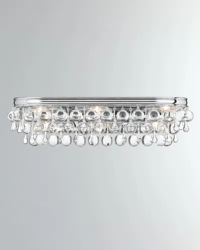 Crystorama Calypso 6-light Crystal Teardrop Bathroom Vanity In Silver