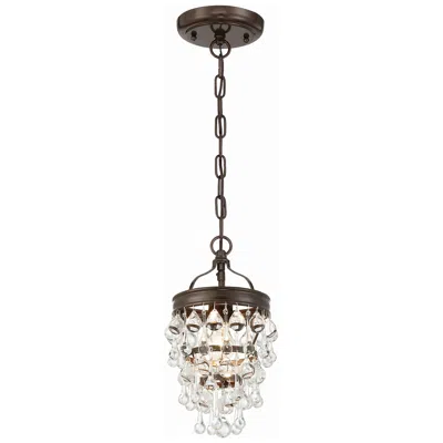 Crystorama Calypso 7 1/2" Vibrant Bronze And Crystal Mini Chandelier In Brown