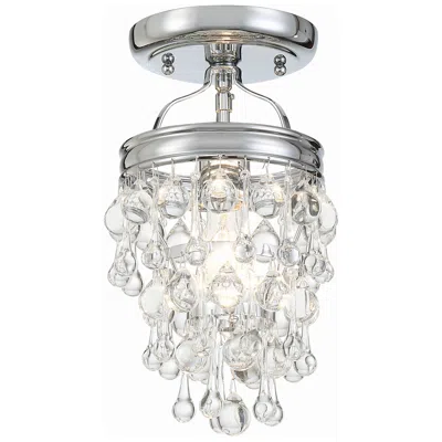 Crystorama Calypso 7 1/2" Wide Chrome Ceiling Light In Silver