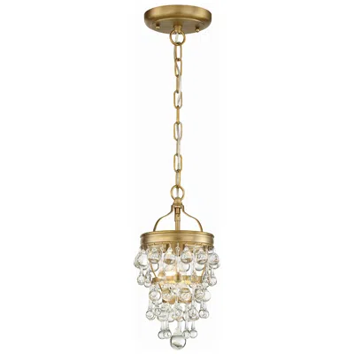 Crystorama Calypso 7.5" Wide Vibrant Gold And Crystal Mini Chandelier