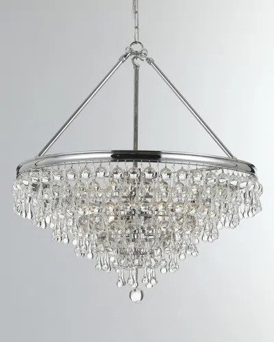 Crystorama Calypso 8-light Crystal Teardrop Chandelier In Silver