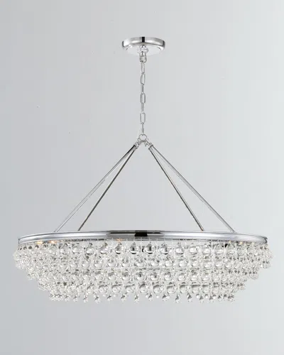 Crystorama Calypso 8-light Crystal Teardrop Chandelier In Silver