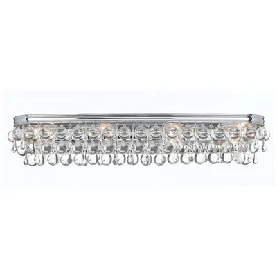 CRYSTORAMA CRYSTORAMA CALYPSO CHROME 33" WIDE CRYSTAL BATHROOM LIGHT