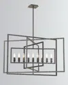 Crystorama Capri 9-light Raw Steel Chandelier In Silver