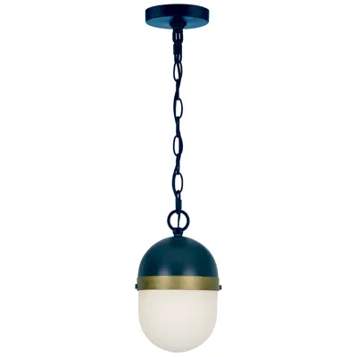 Crystorama Capsule 12 1/4" Wide Matte Black 3-light Outdoor Pendant In Blue