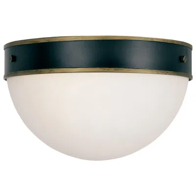 Crystorama Capsule 12" Wide Matte Black And Gold Outdoor Ceiling Light