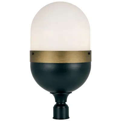 Crystorama Capsule 23 1/4" High Matte Black And Gold Outdoor Post Light In Multi