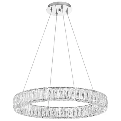 Crystorama Carla 24" Wide Chrome Led Ring Pendant Light