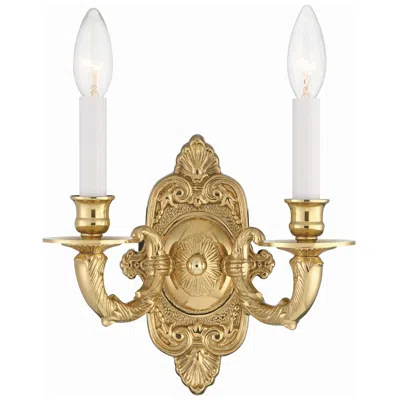 Crystorama Cast Brass Wall Mount 9 1/2" High 2-light Wall Sconce In Gold
