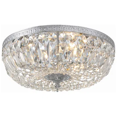 Crystorama Ceiling Mount 16" Wide Chrome 3-light Ceiling Light In Silver