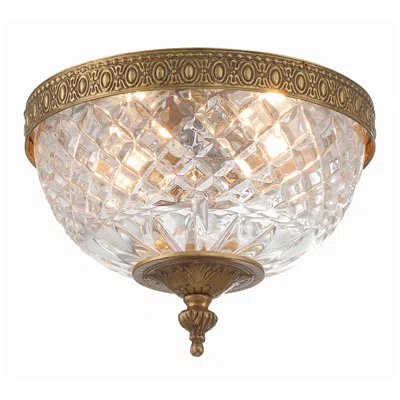 Crystorama Ceiling Mount 8" Wide Olde Brass Ceiling Light In Brown