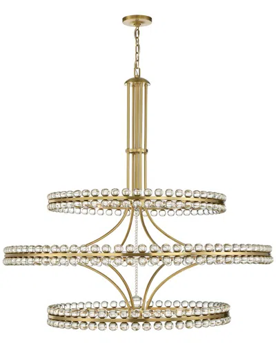 Crystorama Clover 24 Light Aged Brass Chandelier In Bronze