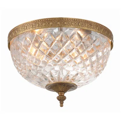 Crystorama Crystal 10" Wide Flushmount Traditional Ceiling Light In Brown