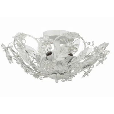 Crystorama Cut Crystal Flower 16" Wide Six-light Ceiling Light Fixture In White