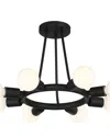 Crystorama Dakota 8 Light Black Ceiling Mount In Black