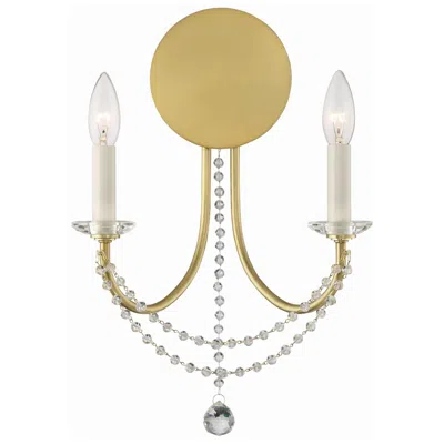 Crystorama Delilah 16" High Aged Brass 2-light Wall Sconce In Gold