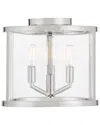 Crystorama Devon 3 Light Polished Nickel Ceiling Mount In Silver