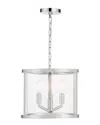 Crystorama Devon 3 Light Polished Nickel Lantern In Gray