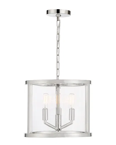 Crystorama Devon 3 Light Polished Nickel Lantern In Gray